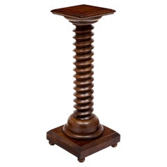 French Art Deco Period Walnut Wine Screw Pedestal, Circa 1920