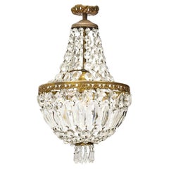 French Louis XVI Crystal and Gilt Bronze Basket Chandelier