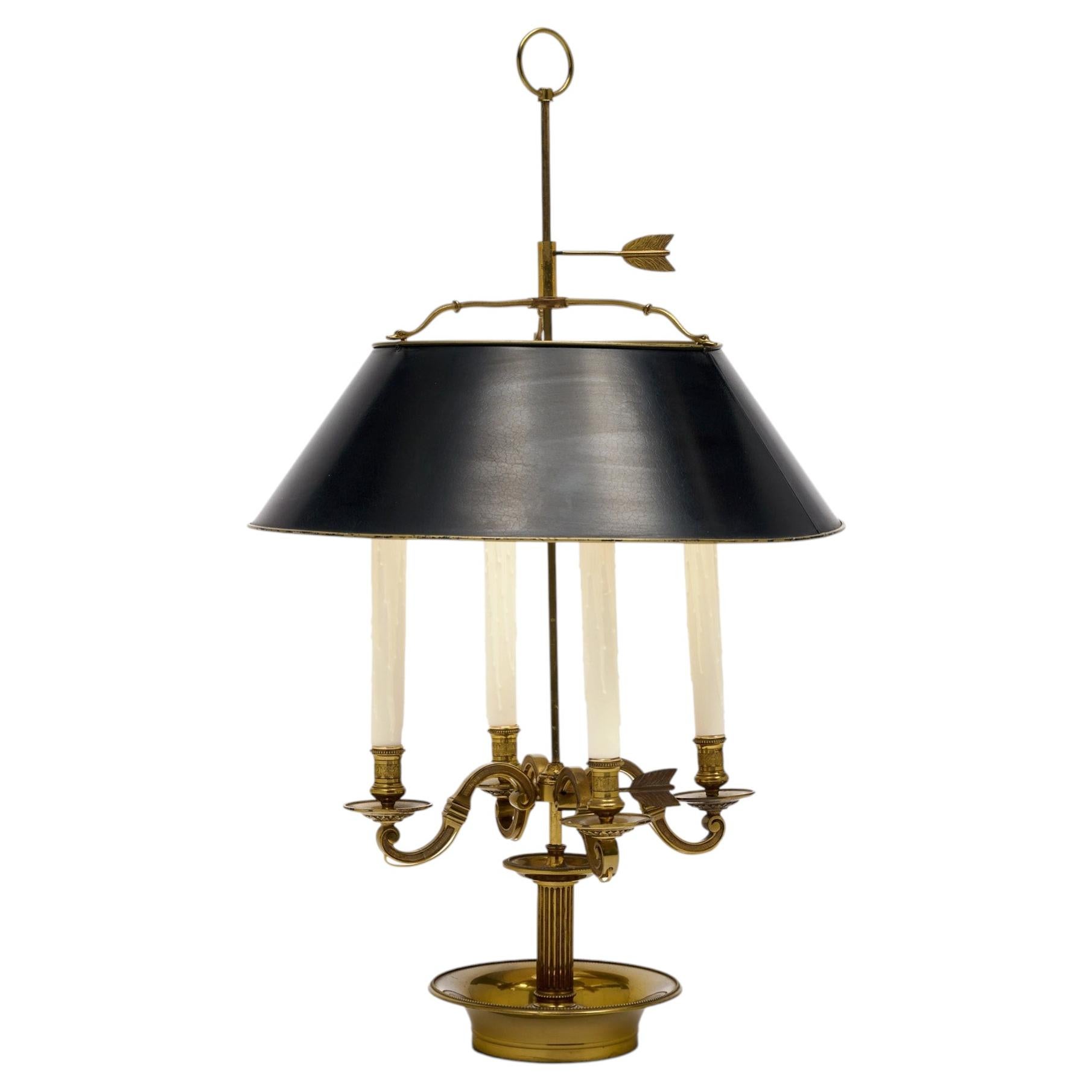 Large French Empire Style Bouillotte Lamp, Vintage Circa 1940