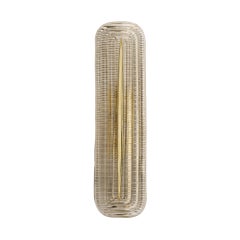 Italian Mid-Century Murano Smoked Glass and Brass "Fregio" Wall Sconce