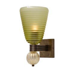 Venetian Glass Opaque Torch Sconces, Murano, Hand-Blown