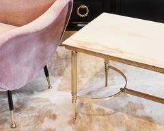 Art Deco Period Onyx and Brass Coffee Table