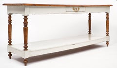 Antique Louis Philippe Turned Leg Console Table