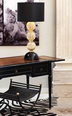 Pair of Italian “Avventurina” Murano Glass Lamps