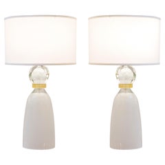 Murano Glass Table Lamps with Gold Leaf Accents, Modern Design, Italy