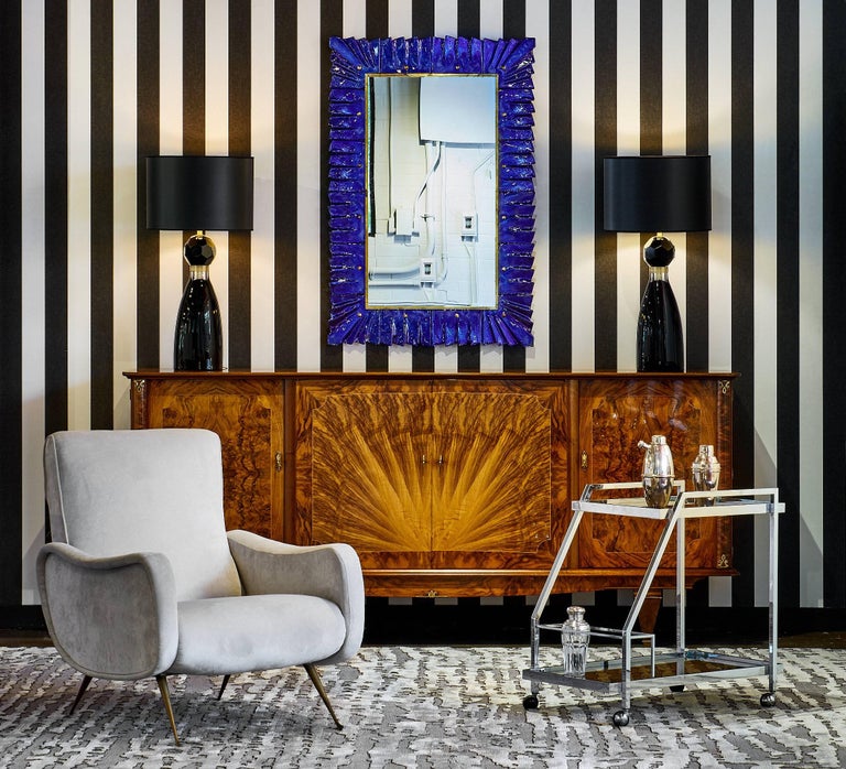 Murano Glass Cobalt Blue Mirror For Sale at 1stDibs cobalt blue mirror glass, blue glass