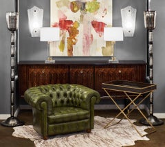 Modern Brass and Lucite Tray Table