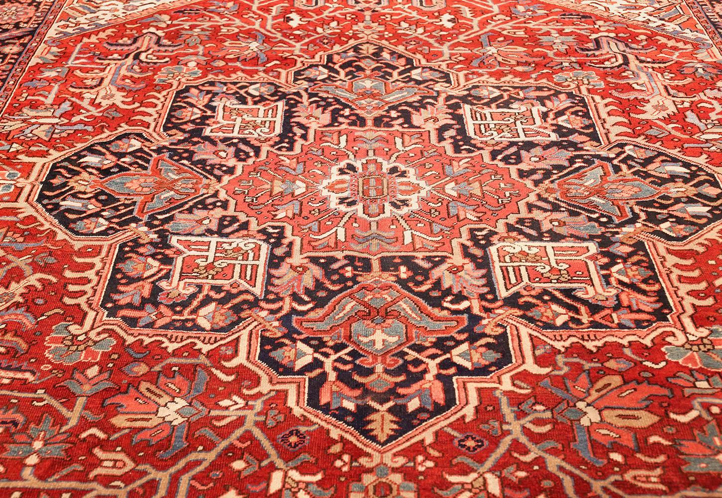 Antique Room Sized Persian Heriz Rug 1