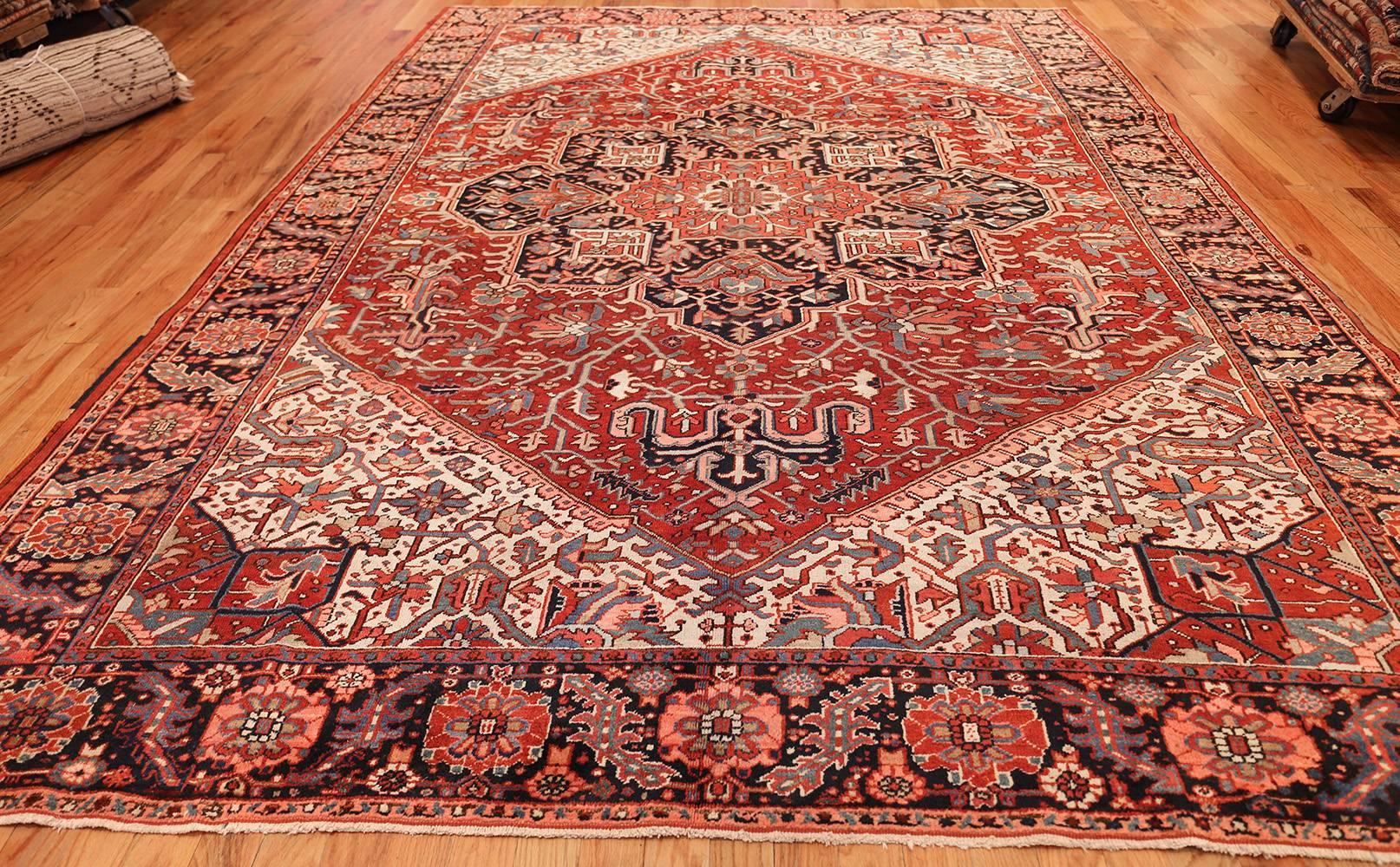 Antique Room Sized Persian Heriz Rug 3