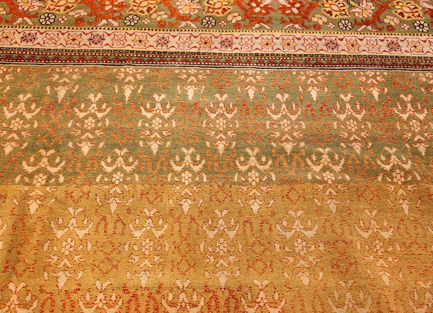 Antique Indian Agra Rug, Circa 1900 --  The location of the famed Taj Mahal, Agra is also well known for the abundant and creative production of many Indian crafts, including carpet weaving. Many of the rugs that were made in Agra, the capital of