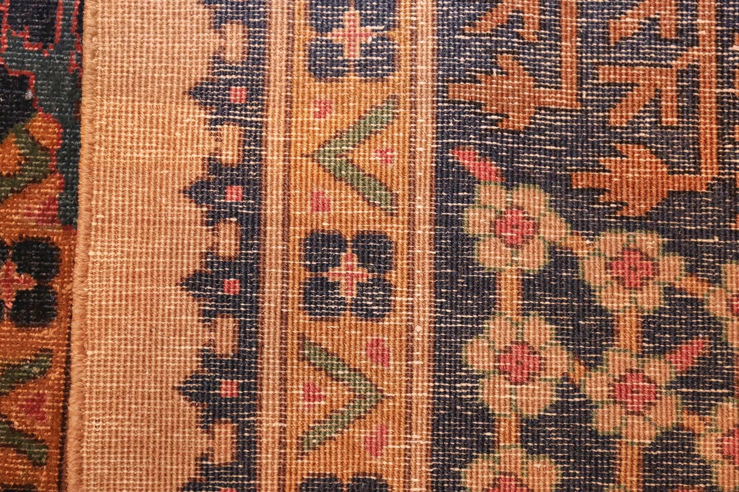 Antique Indian Carpet, 1900 -- Flawless geometry and a magnificent intricate pattern define this beautiful Agra carpet. Boasting the lush hues singular to Agra carpets, this stunning piece is a study in complexity, richness, and artful beauty.