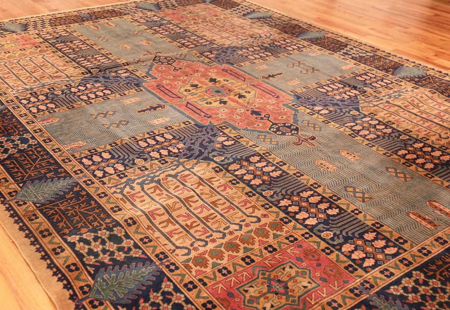 Wool Room-Sized Antique Indian Carpet