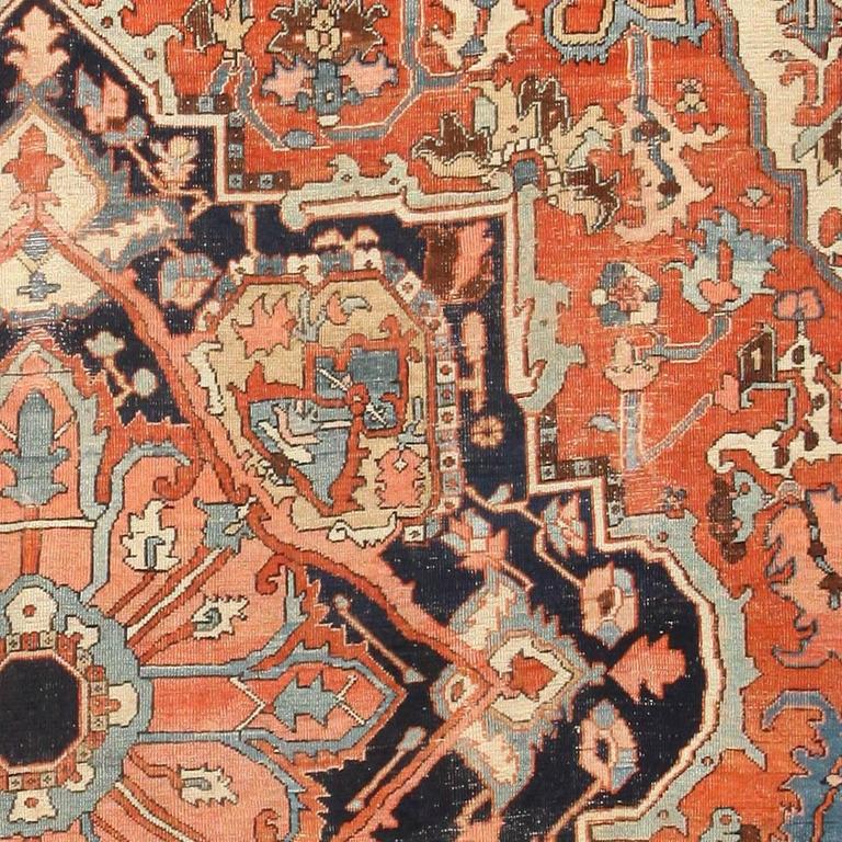 Antique Tribal Room Size Persian Heriz Serapi Rug For At 1stdibs Antique Heriz Carpets Serapi Rugs And Persian Bakshaish The Of Northwest Persia Are