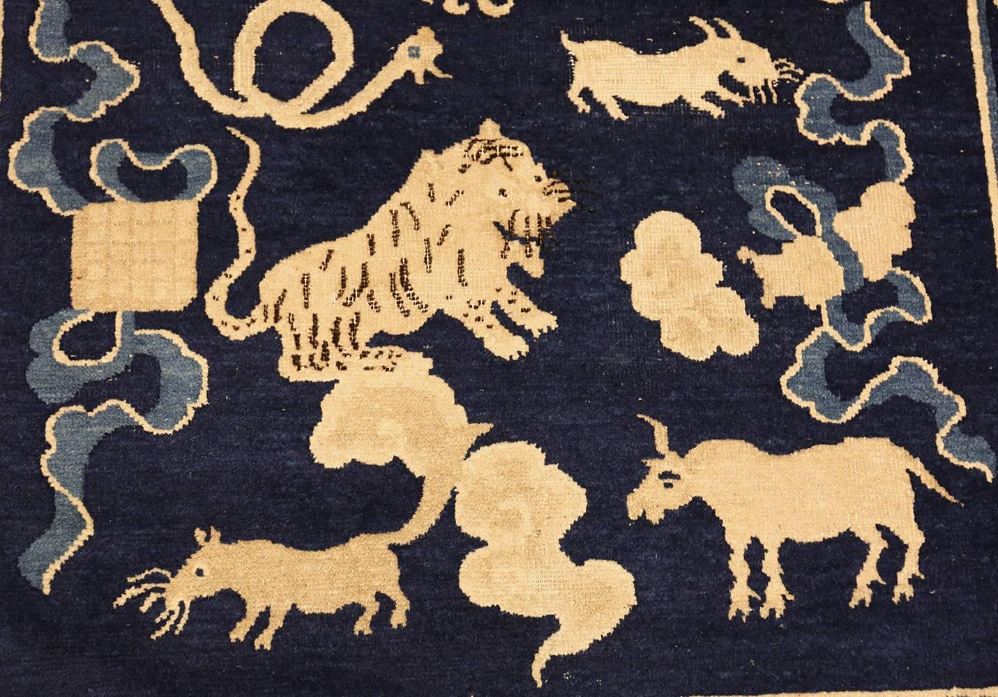 Chinese Export Antique Chinese Zodiac Rug