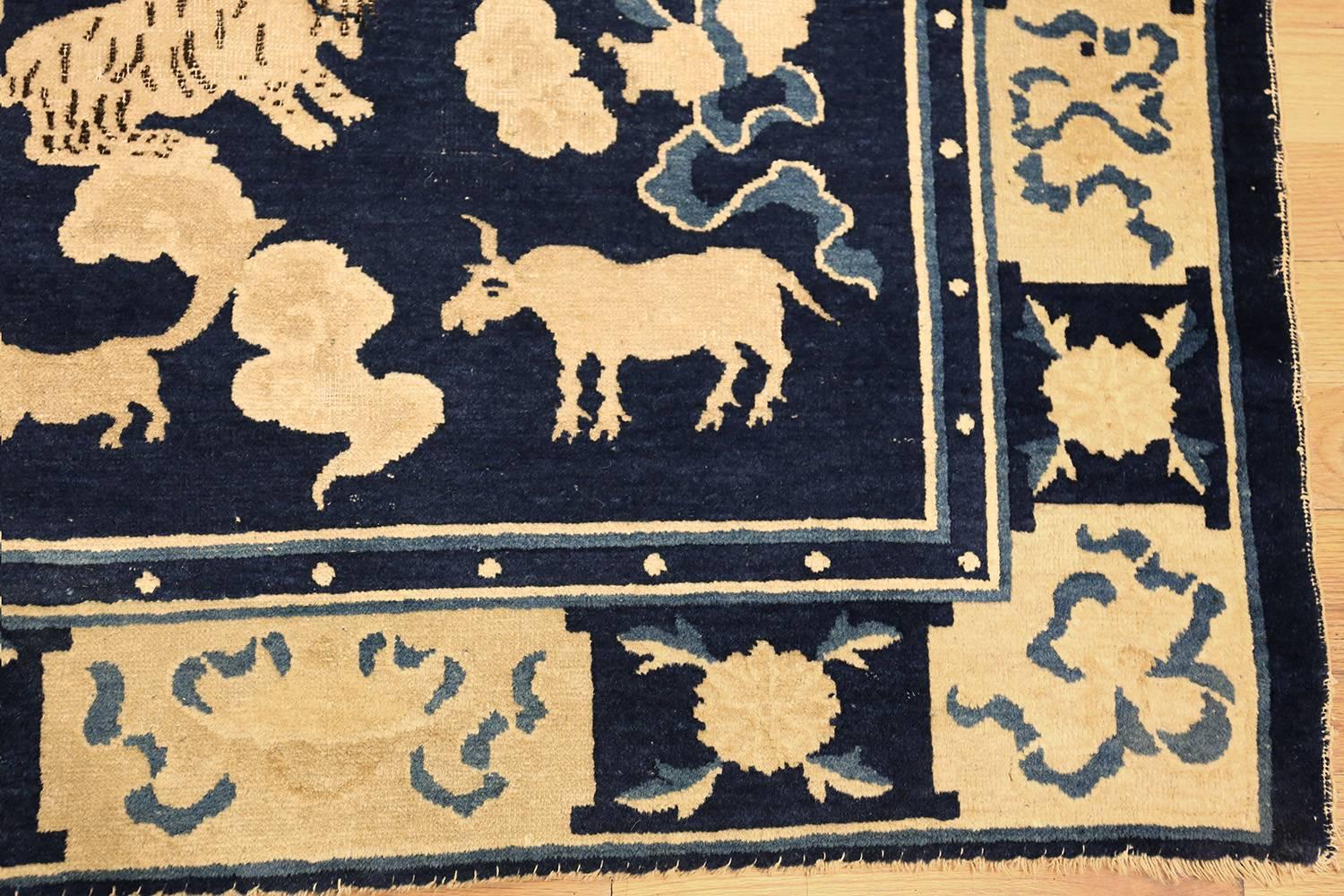 Hand-Knotted Antique Chinese Zodiac Rug