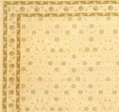 Decorative Ivory and Green Vintage Spanish Rug