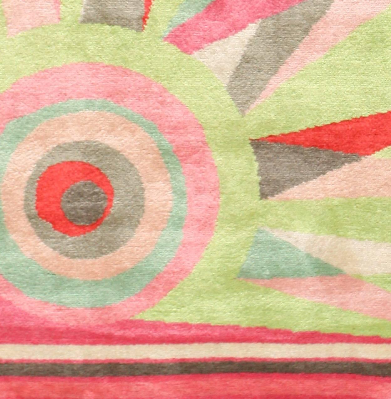 Hand-Knotted Mid-Century Art Deco Emilio Pucci Rug