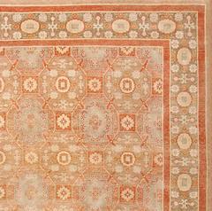 Decorative Vintage Geometric Khotan Rug