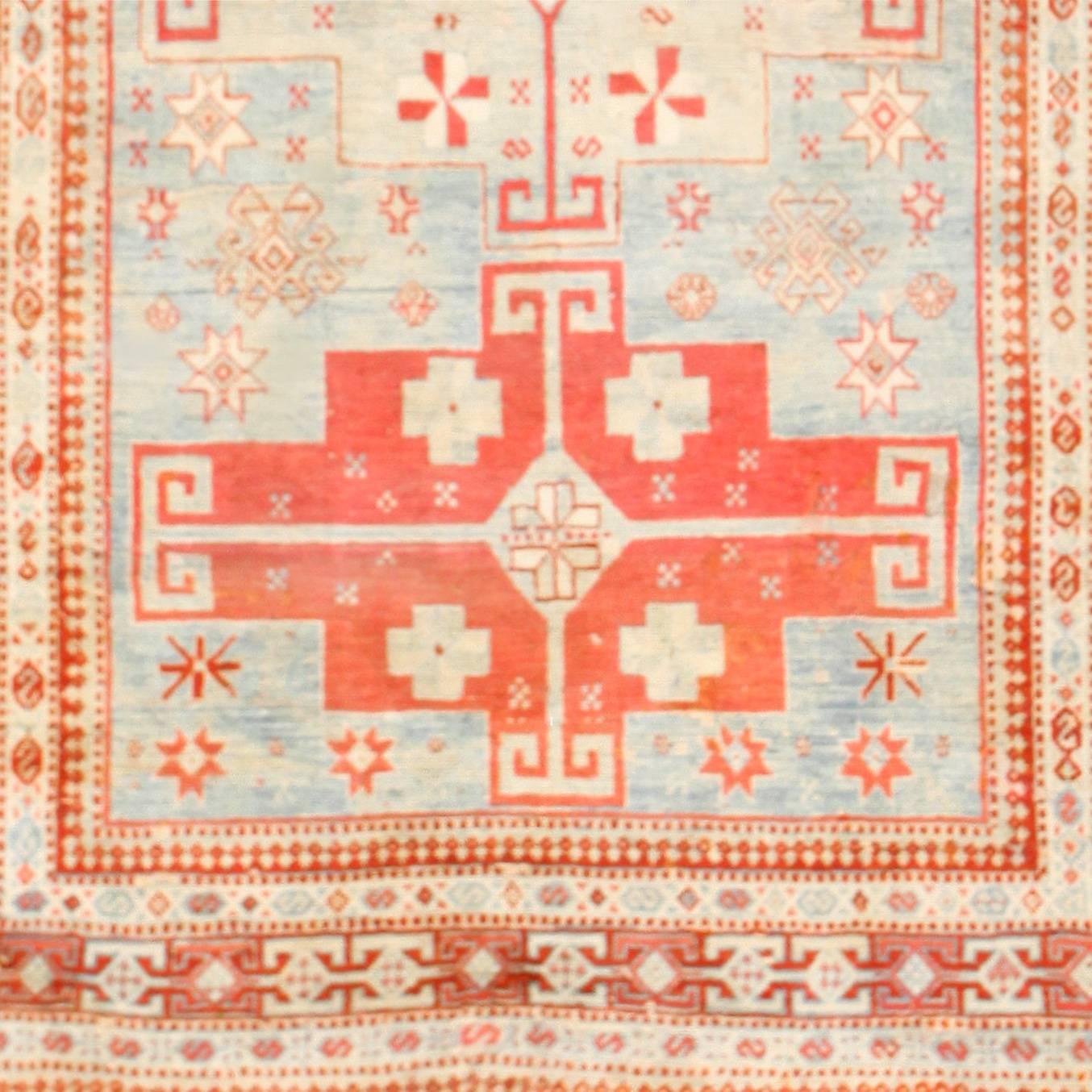 Hand-Knotted Small Tribal Antique Caucasian Shirvan Rug