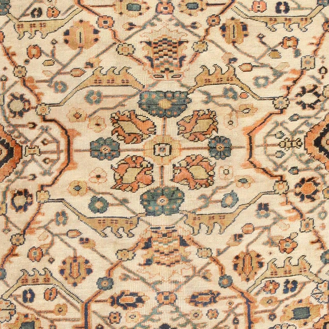 Hand-Knotted Antique Persian Sultanabad Rug