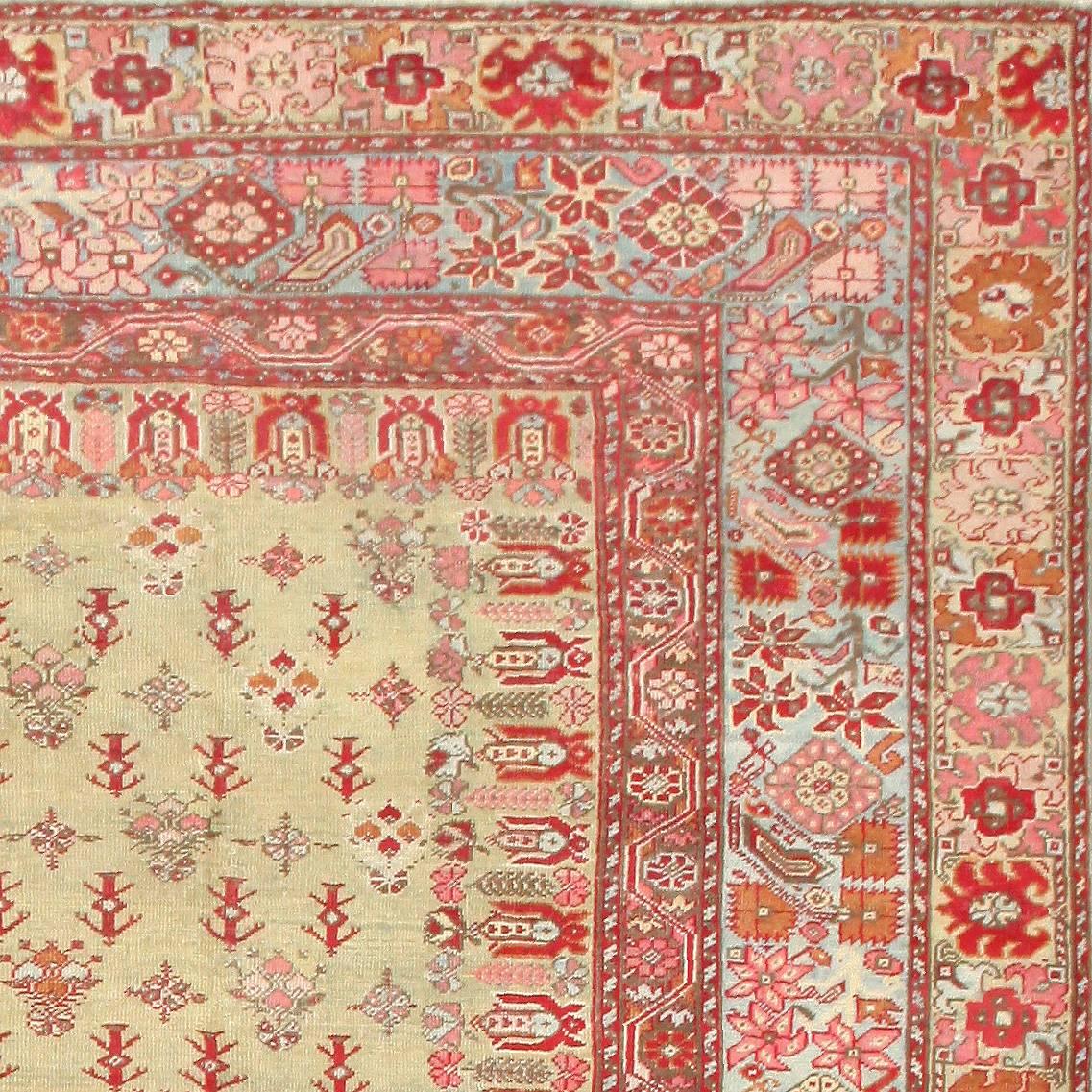 Hand-Knotted Breathtaking Antique Turkish Ghiordes Rug