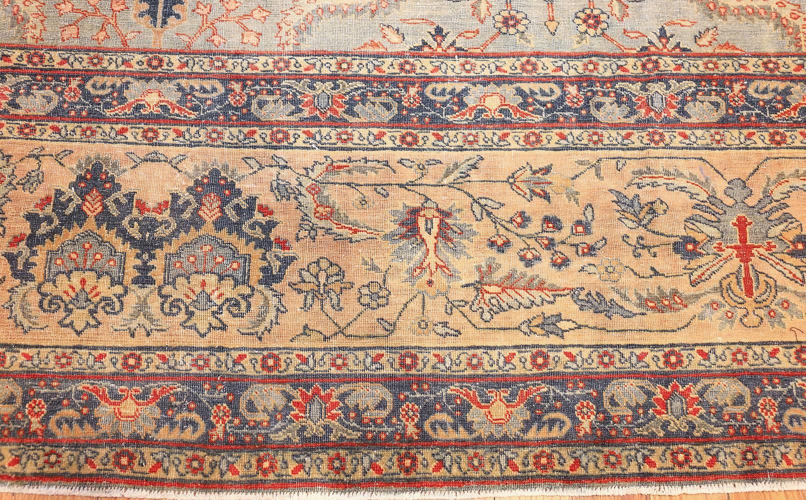 Beautiful and Extremely Decorative Light Blue Antique Persian Tabriz Rug In Good Condition In New York, NY