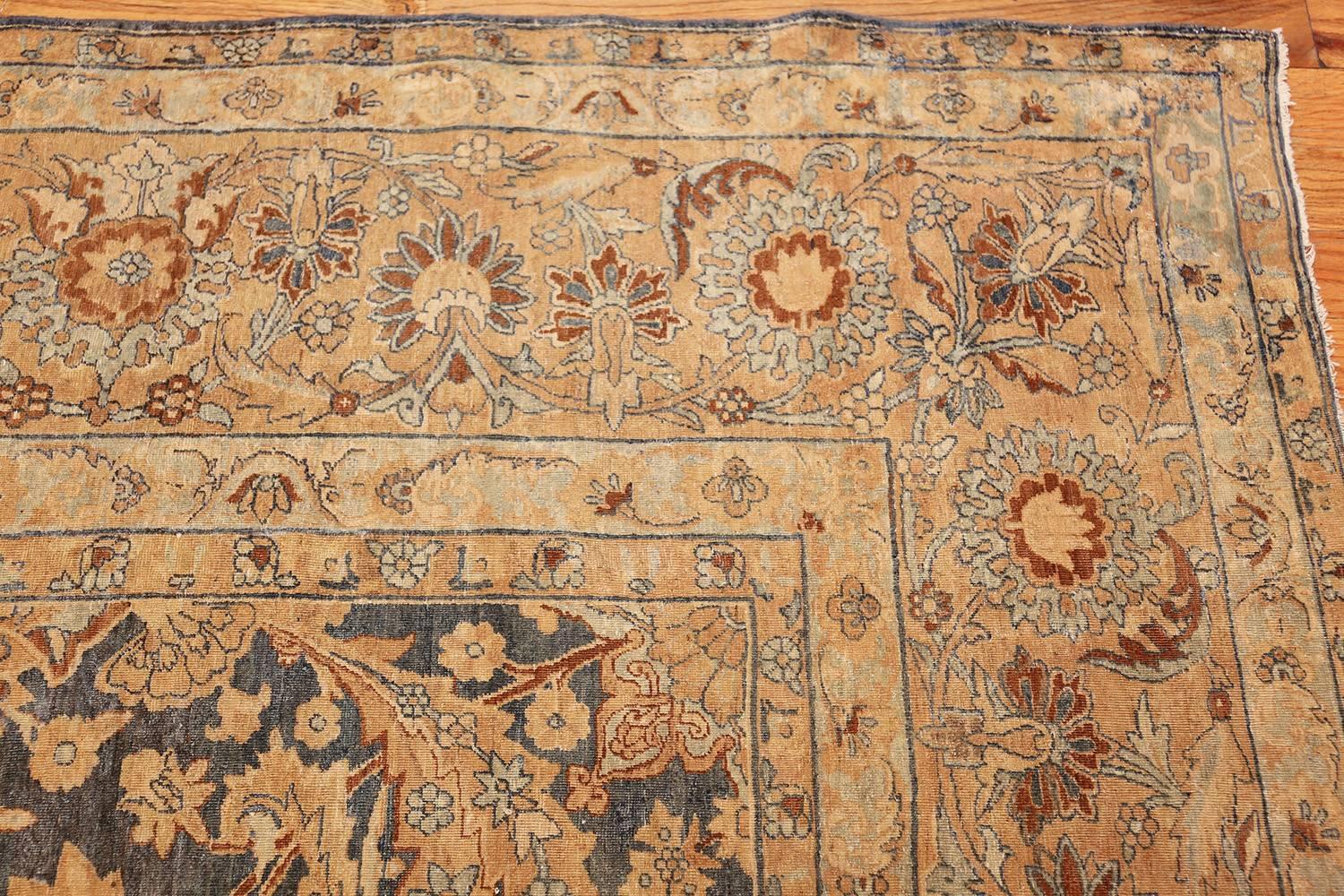 Wool Fine Antique Light Blue Background Persian Kerman Rug