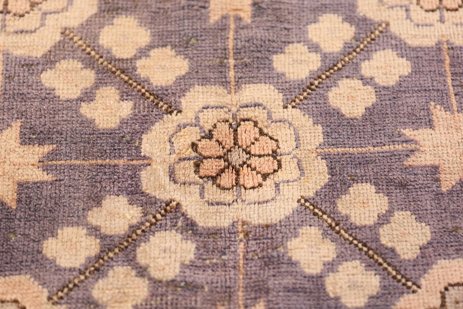 20th Century Beautiful and Decorative Square Purple Antique Khotan Rug