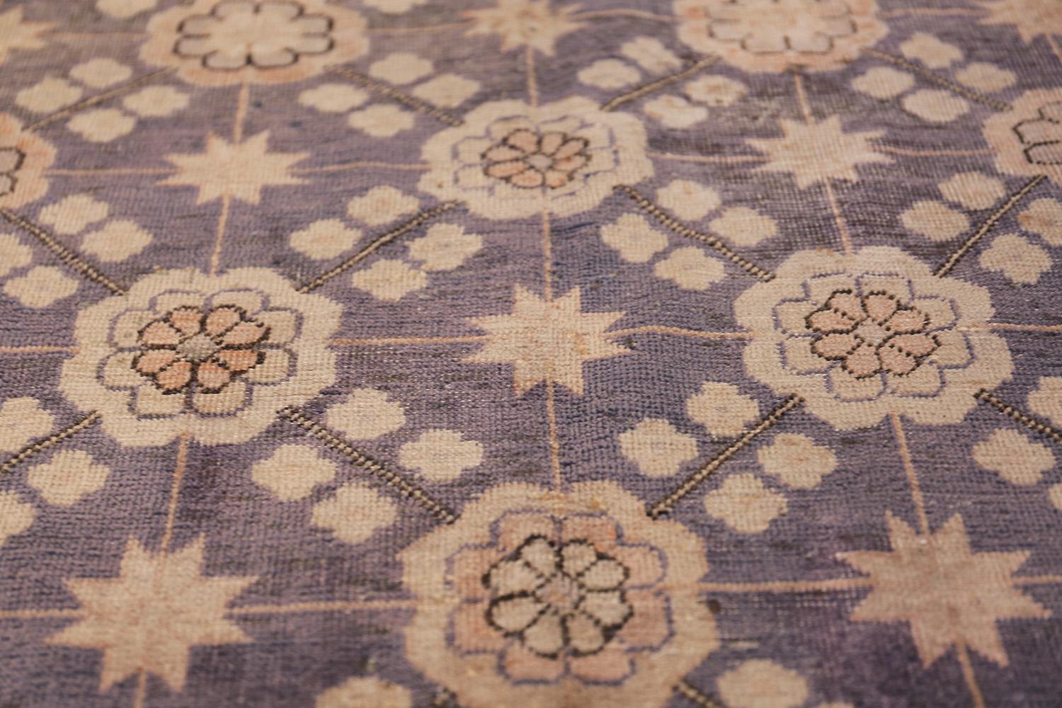 Wool Beautiful and Decorative Square Purple Antique Khotan Rug