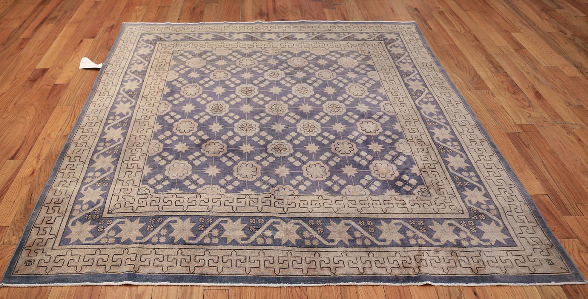 Antique Khotan rugs, antique rugs from the city of Khotan have a style that is all their own. These exceptional rugs make the legends of Marco Polo and the Silk Road come alive. Khotan is an oasis and an age-old center for international design. From
