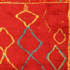 Vintage Red Berber Moroccan Rug