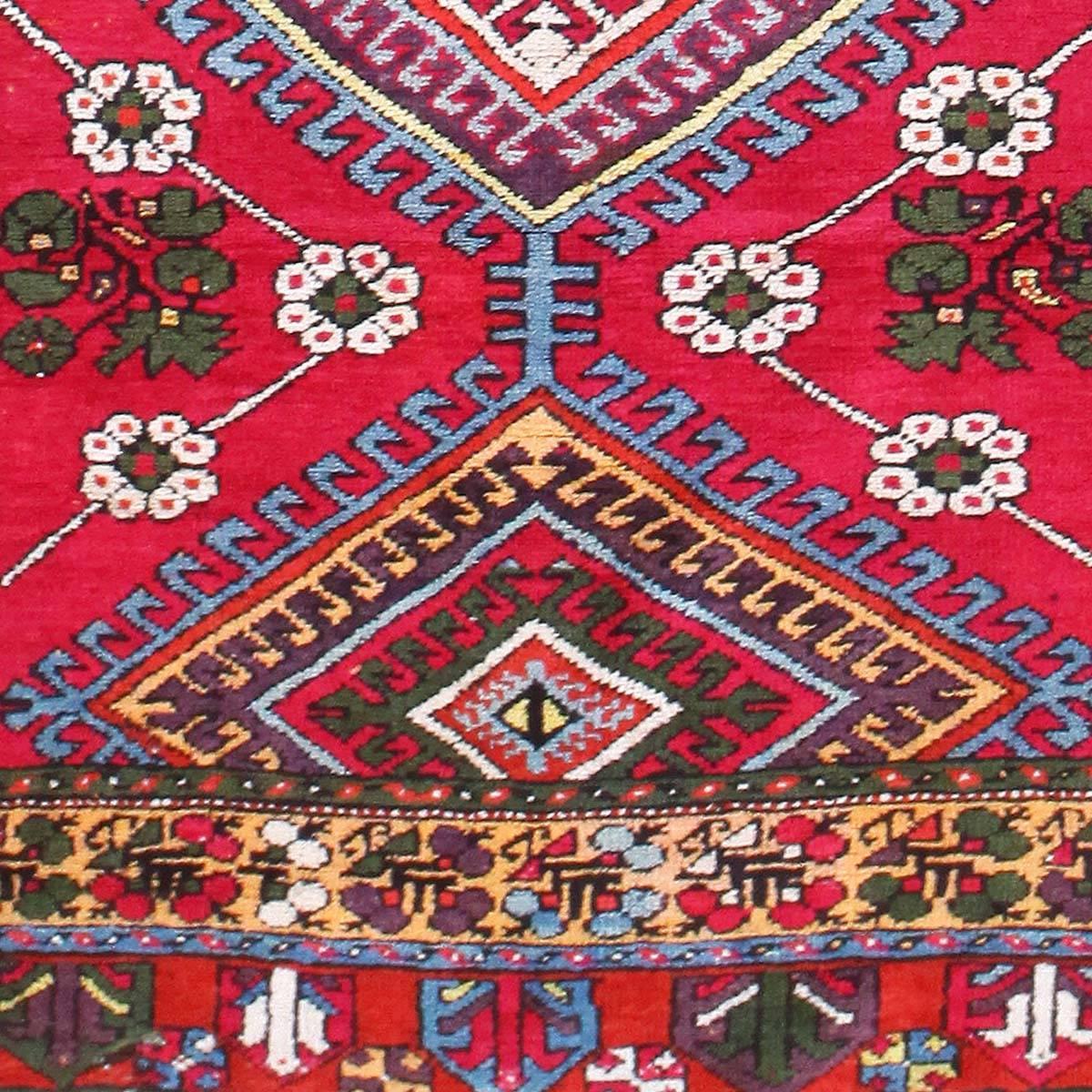 Turkestan Tribal Antique Turkish Kırşehir Runner Rug. Size: 3 ft 3 in x 12 ft