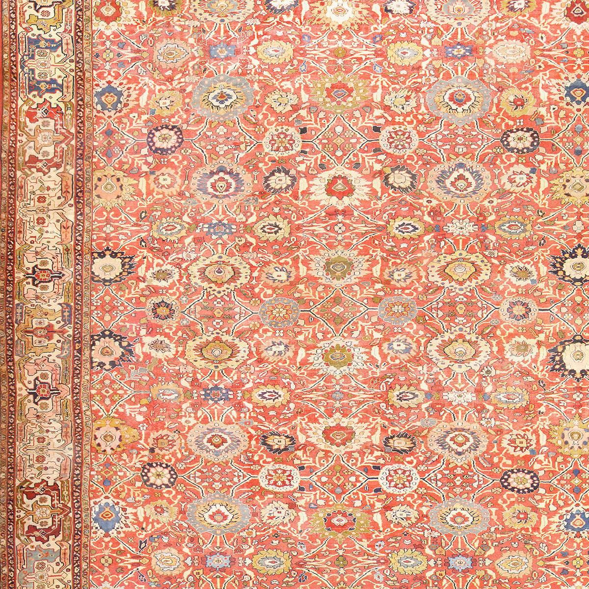 Hand-Knotted Antique Sultanabad Rug