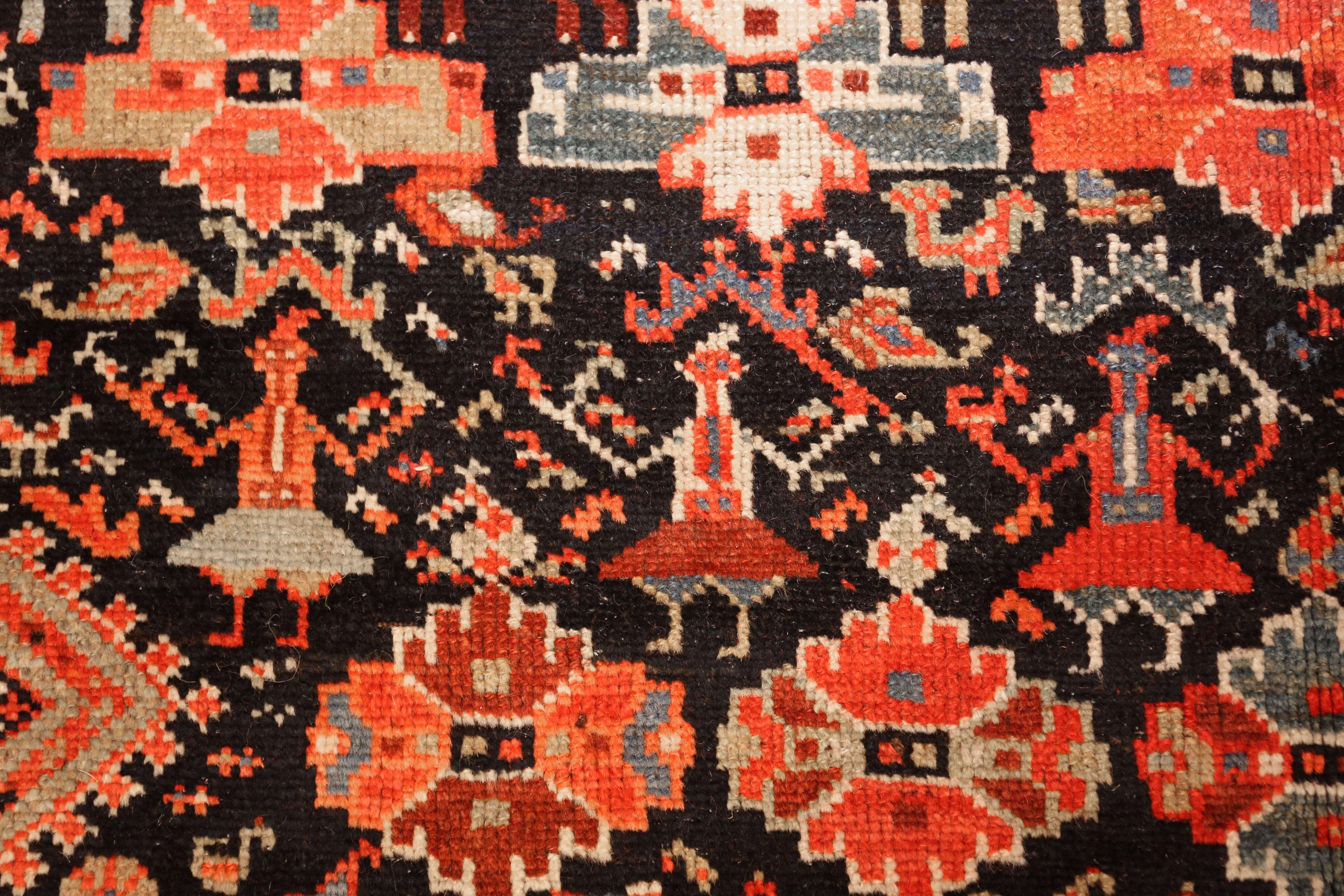 Tribal Antique Qashqai Persian Rug In Excellent Condition In New York, NY