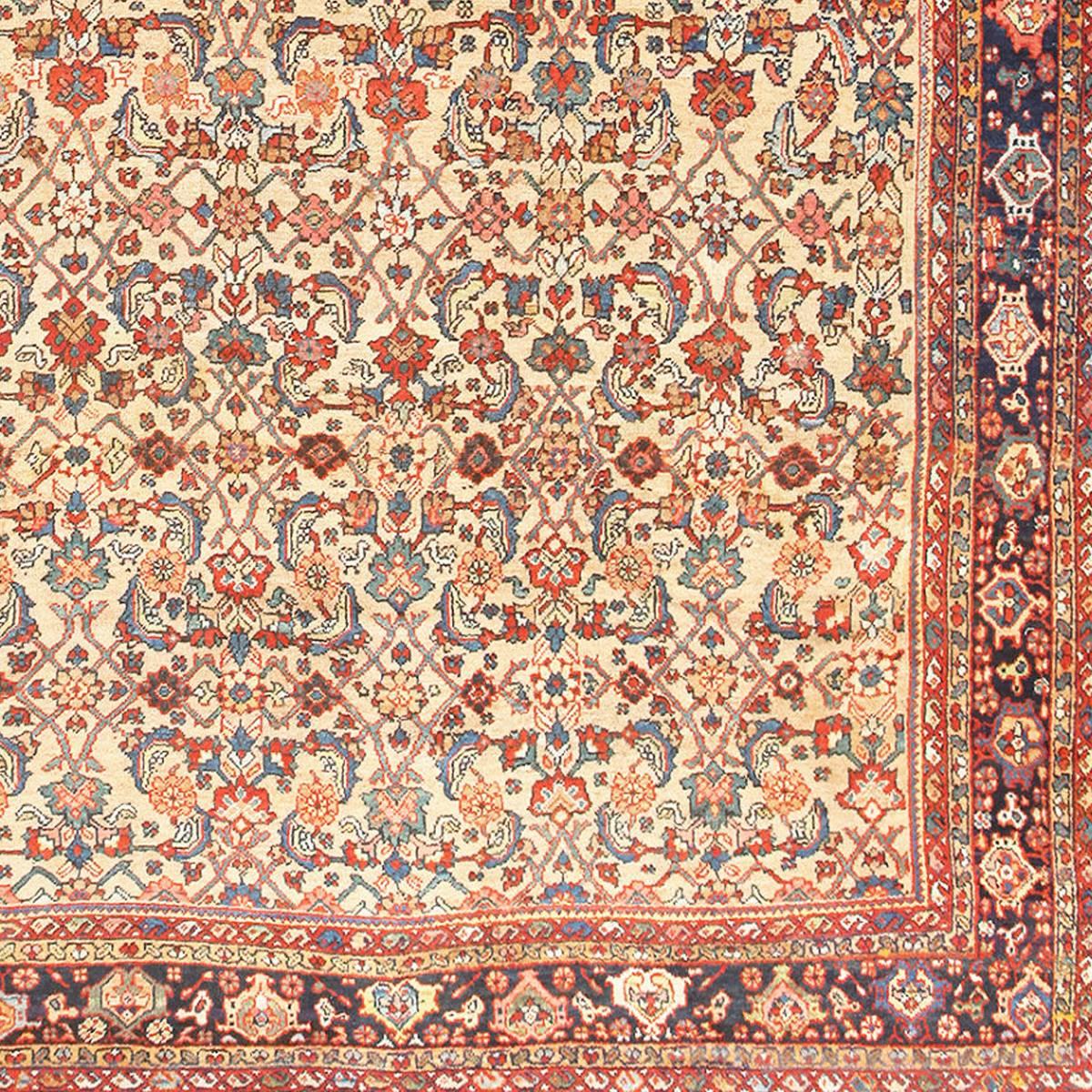 20th Century Camel Background Antique Persian Sultanabad Rug. Size: 10 ft 4 in x 12 ft 9 in