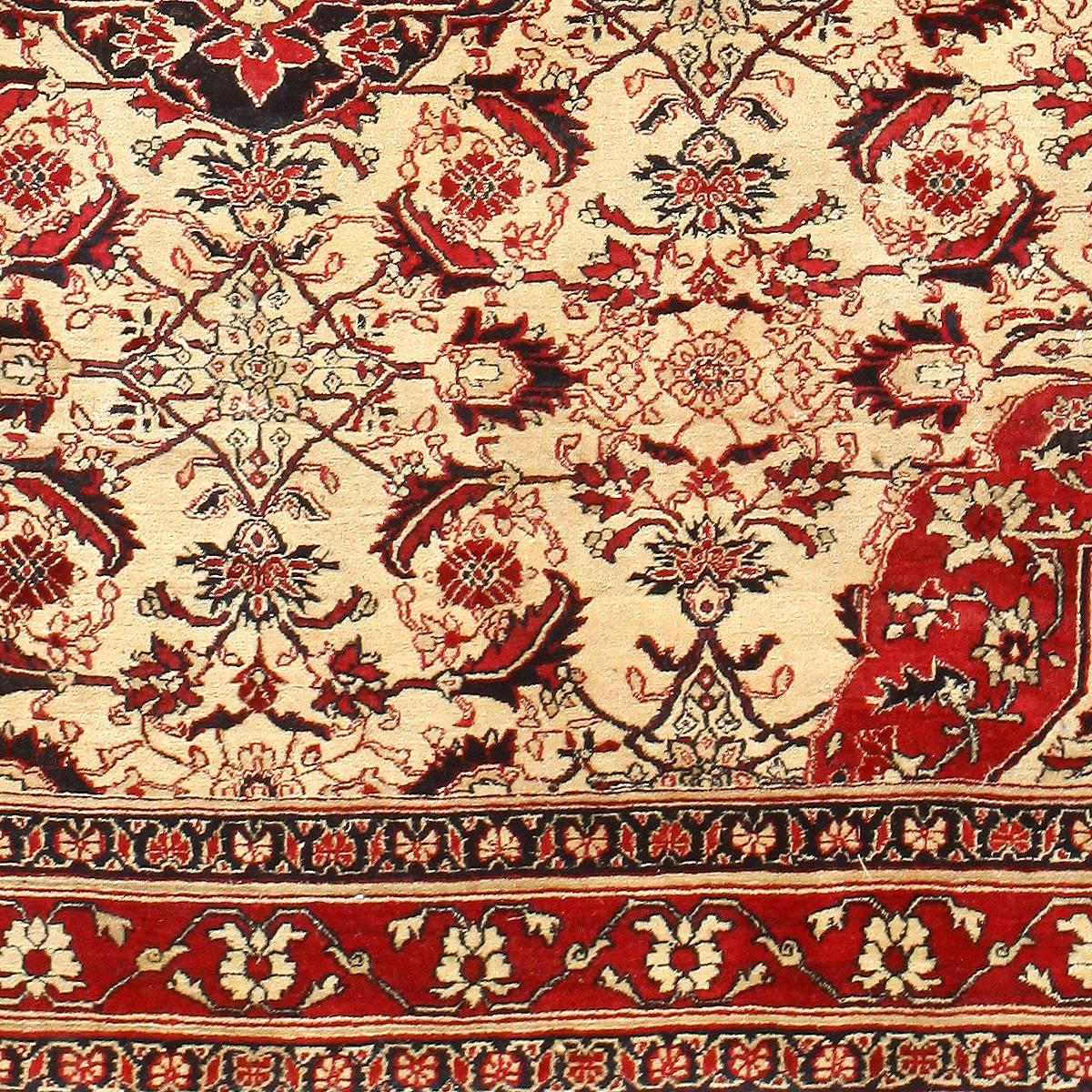 20th Century Fine Antique Indian Agra Rug. Size: 6 ft x 8 ft 9 in (1.83 m x 2.67 m)