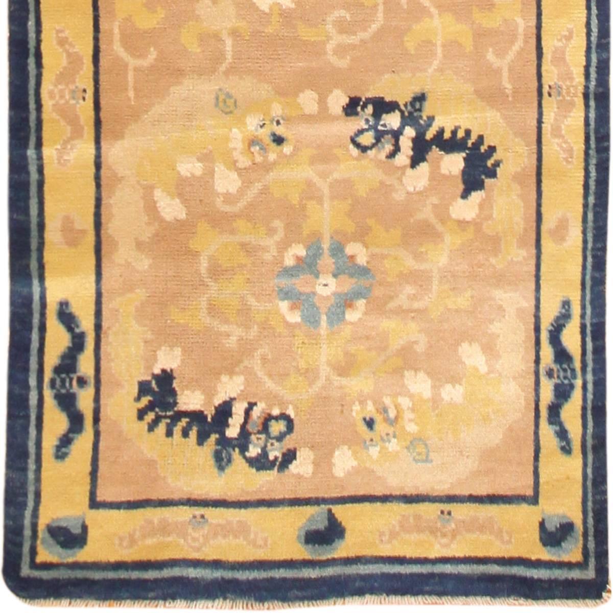 Hand-Knotted Antique Chinese Runner