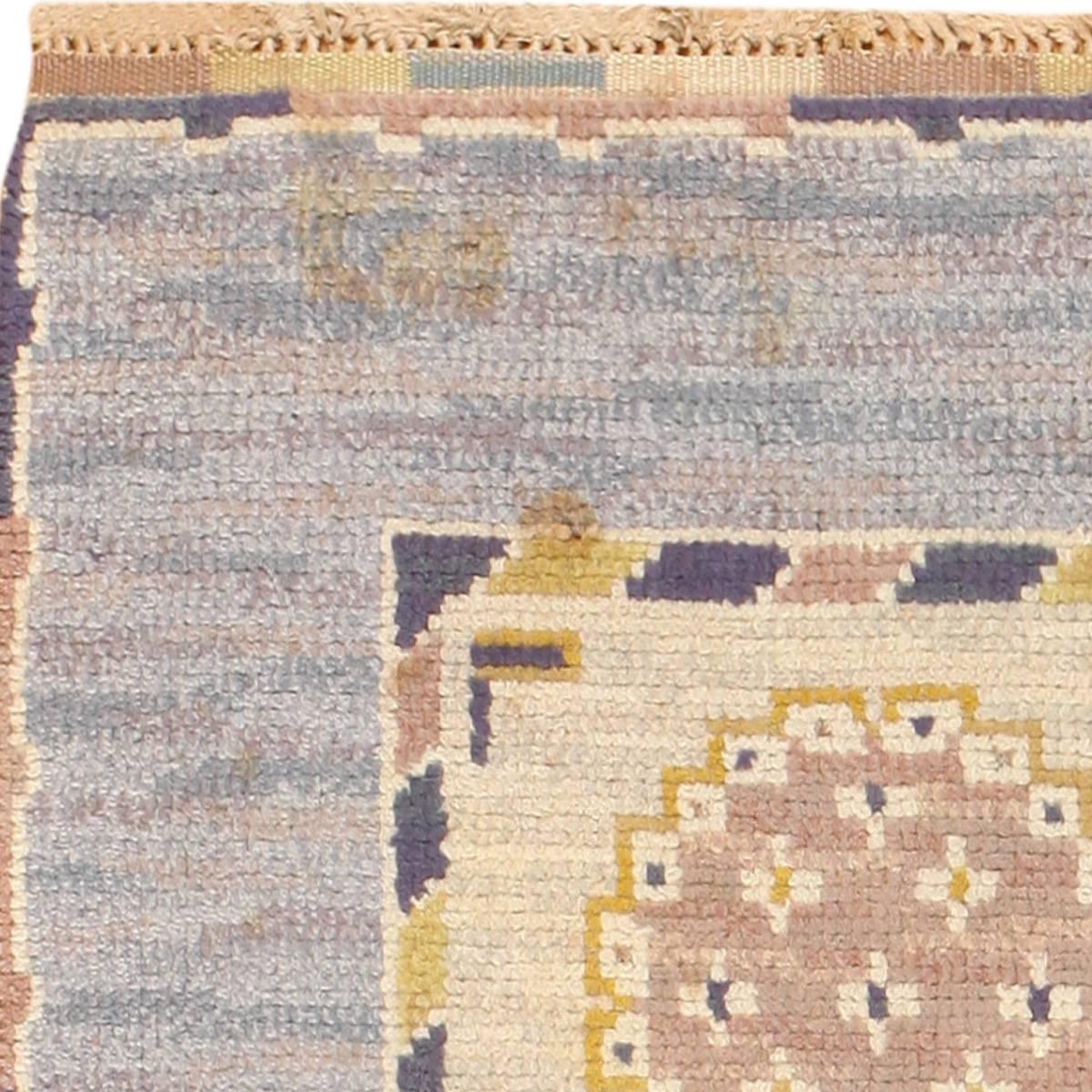 Swedish rugs and carpets have a long history in Scandinavian weaving which reaches right into the Modern period. An established form of Swedish folk weaving, “Rollakans” were used as coverlets or flat woven tapestry rugs. Swedish rugs and carpets