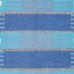 Blue Vintage Swedish Kilim Rug. Size: 4 ft 6 in x 6 ft 9 in (1.37 m x 2.06 m)