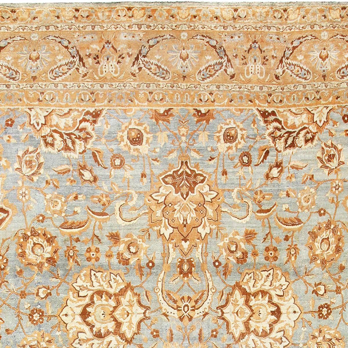 Large Light Blue Persian Kerman Rug For Sale at 1stdibs