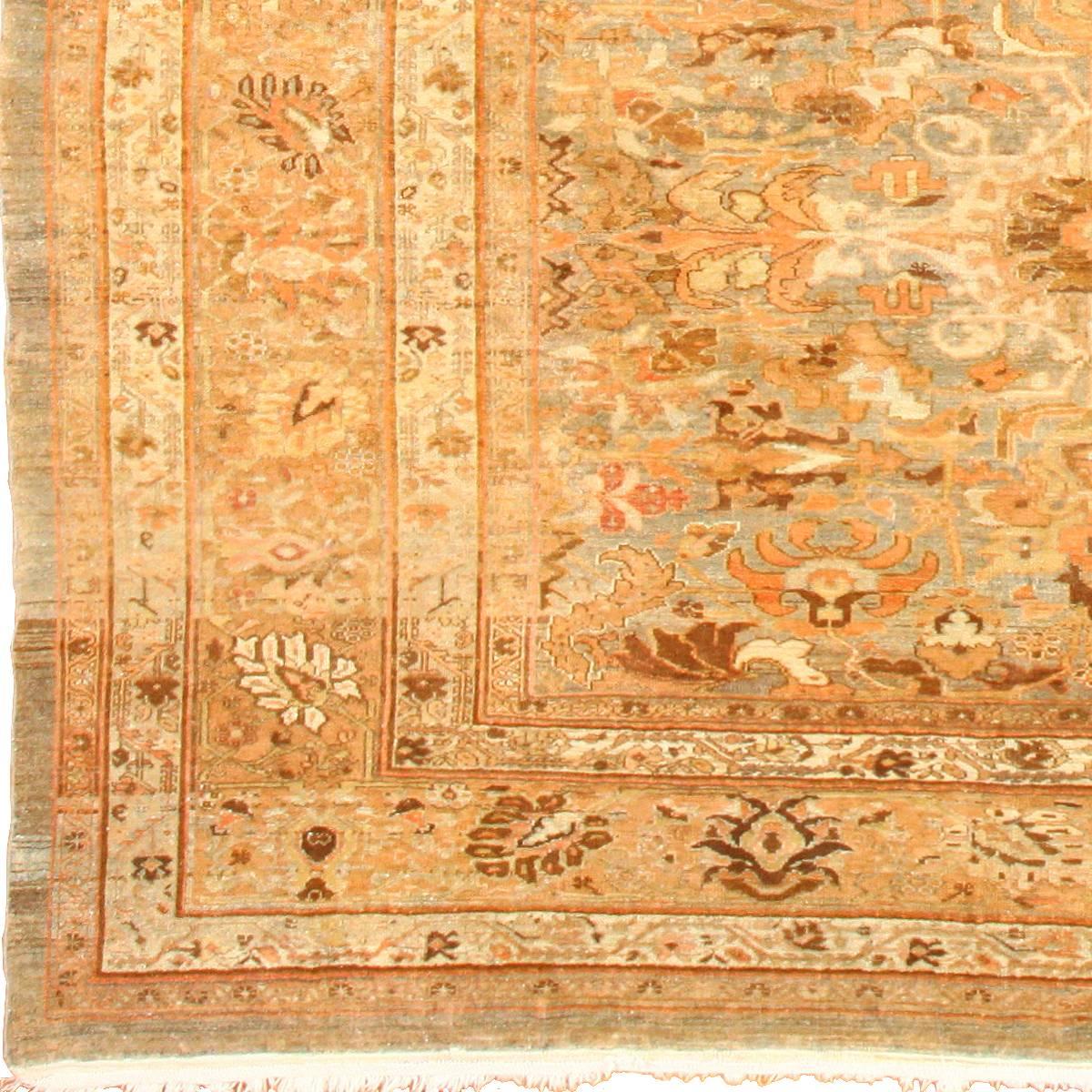Hand-Knotted Light Gray Persian Malayer Rug