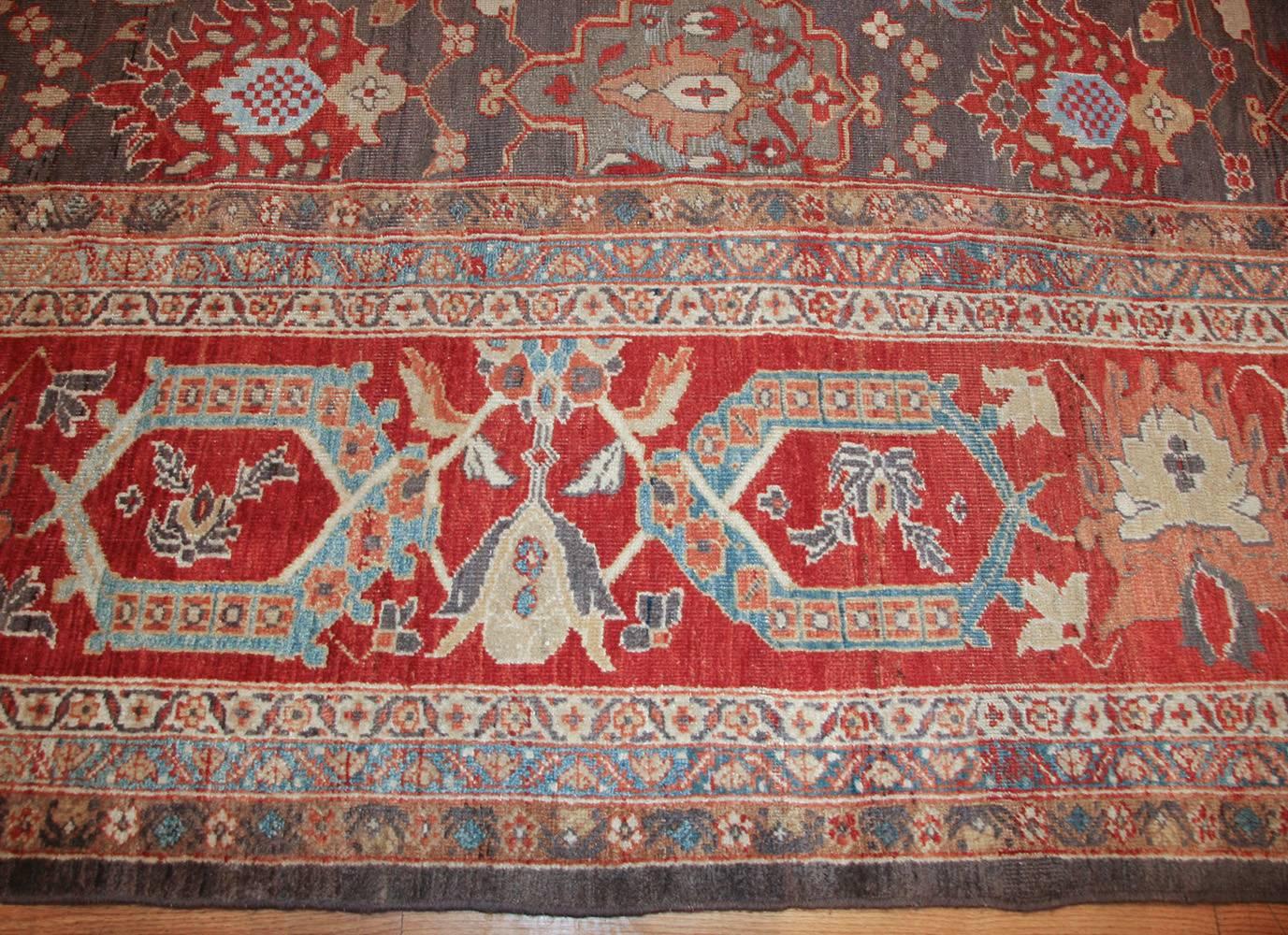 Hand-Knotted Breathtaking Gray Antique Persian Sultanabad Rug