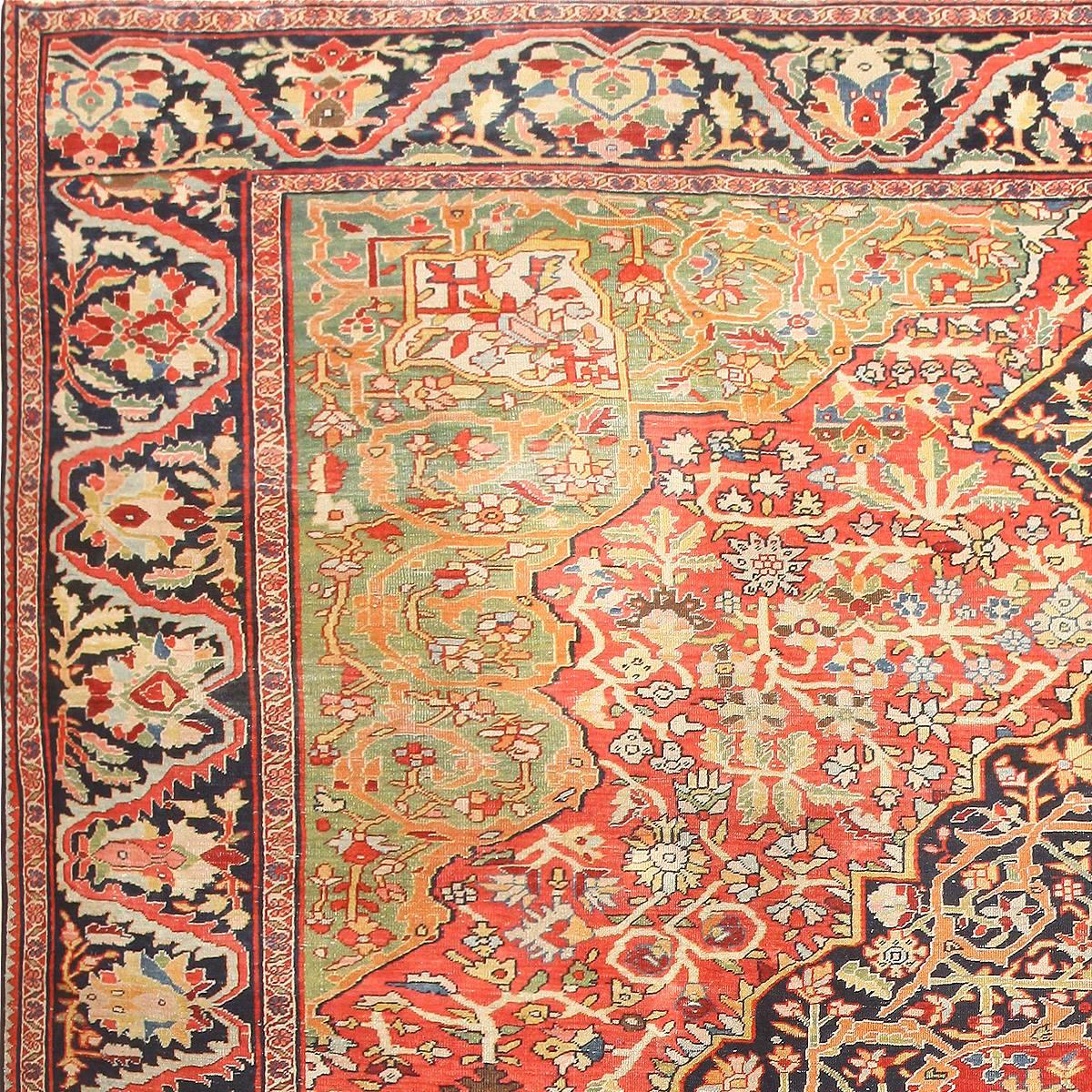 Hand-Knotted Antique Persian Farahad Sarouk Rug