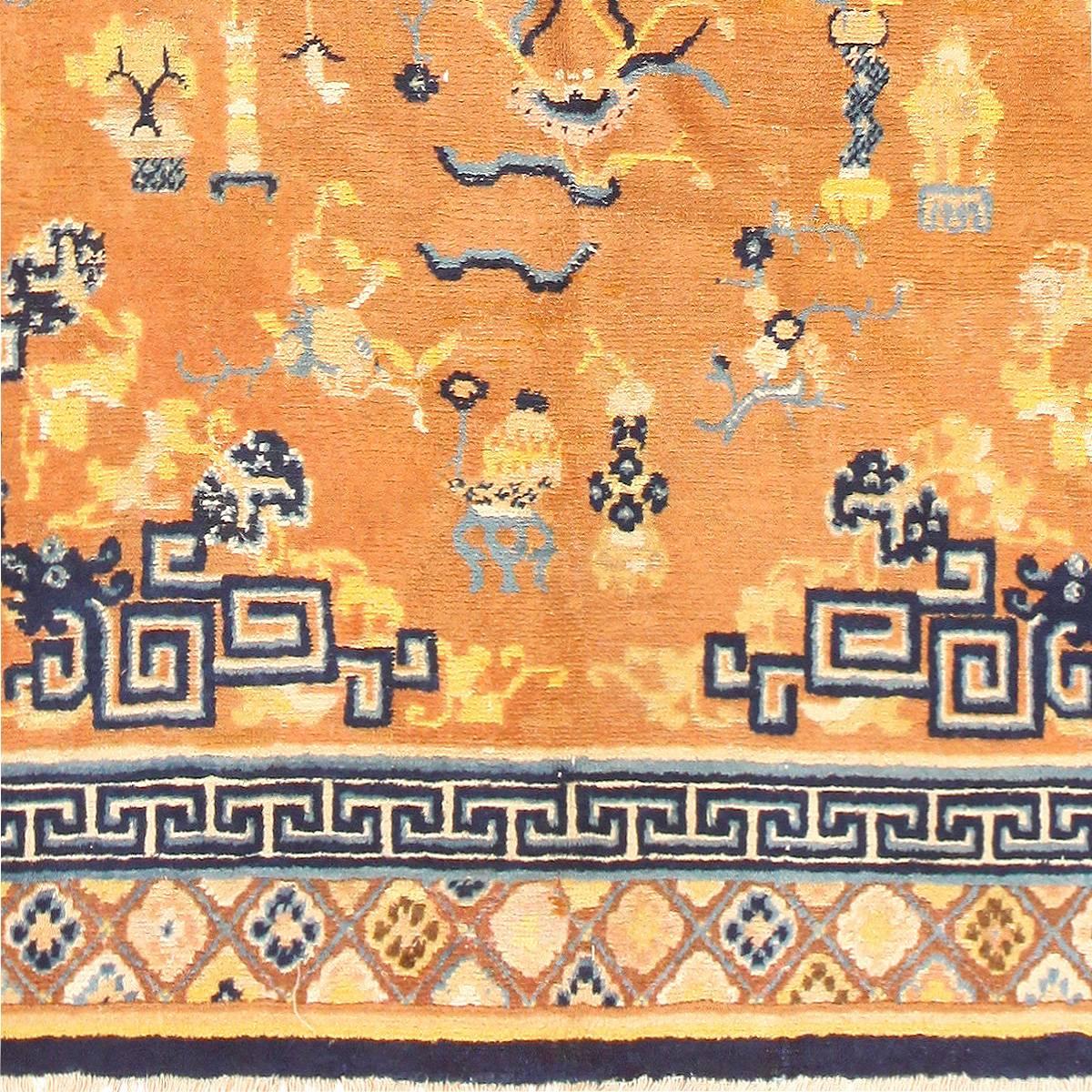 Antiker chinesischer Ningxia-Teppich. Größe: 6 Fuß 2 Zoll x 12 Fuß (Chinesischer Export) im Angebot