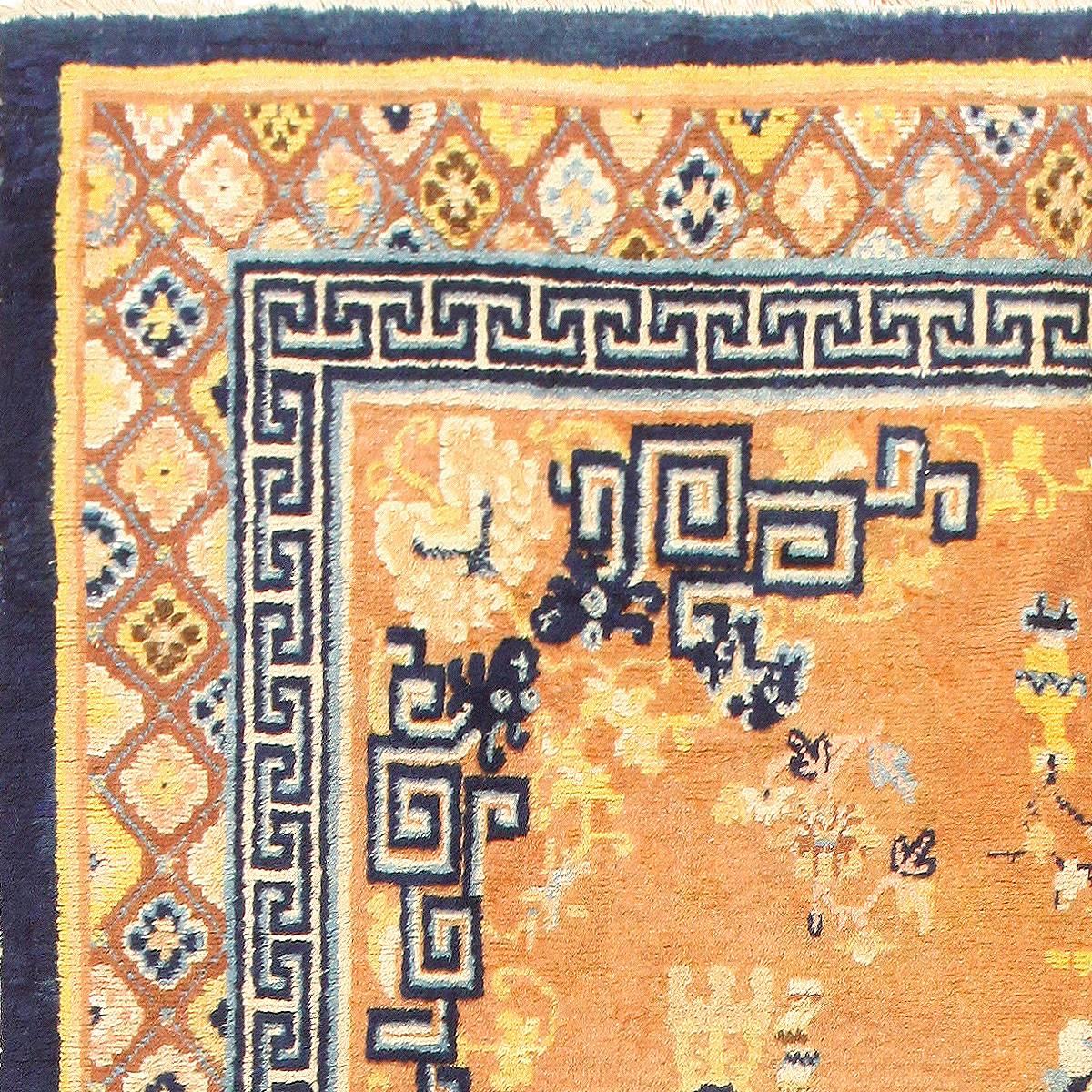 Antiker chinesischer Ningxia-Teppich. Größe: 6 Fuß 2 Zoll x 12 Fuß (Handgeknüpft) im Angebot