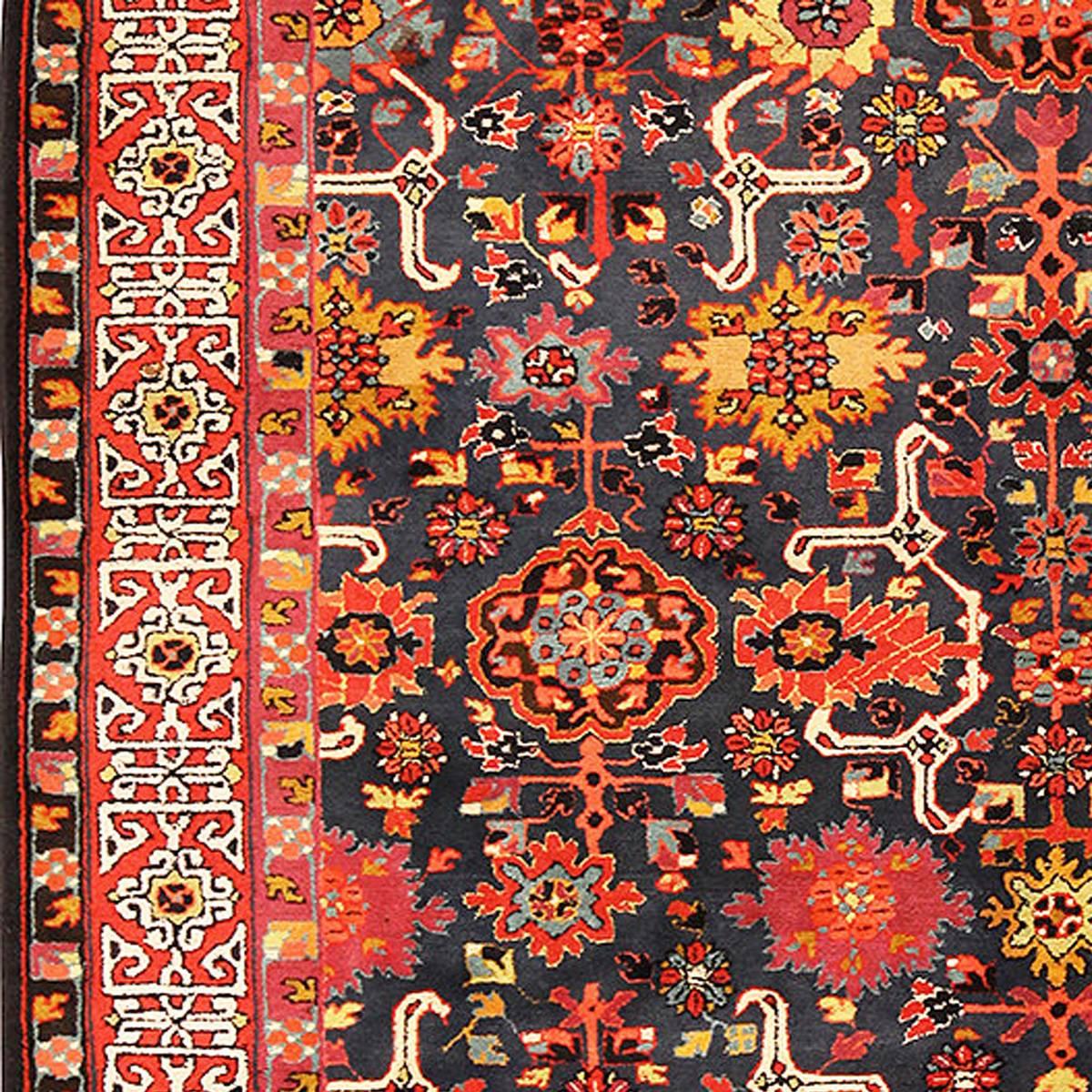 Hand-Knotted Kuba Design Vintage Tetex Carpet