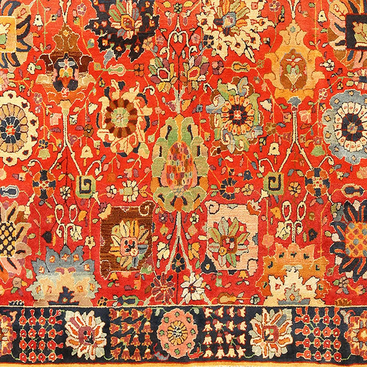 Hand-Knotted Tabriz Design Vintage Tetex Rug