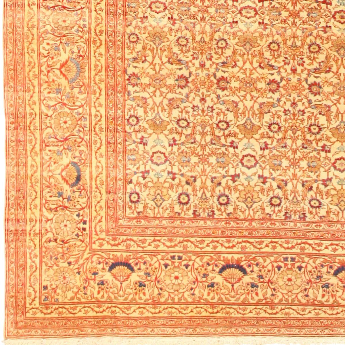 Hand-Knotted Antique Haji Jalili Tabriz Rug