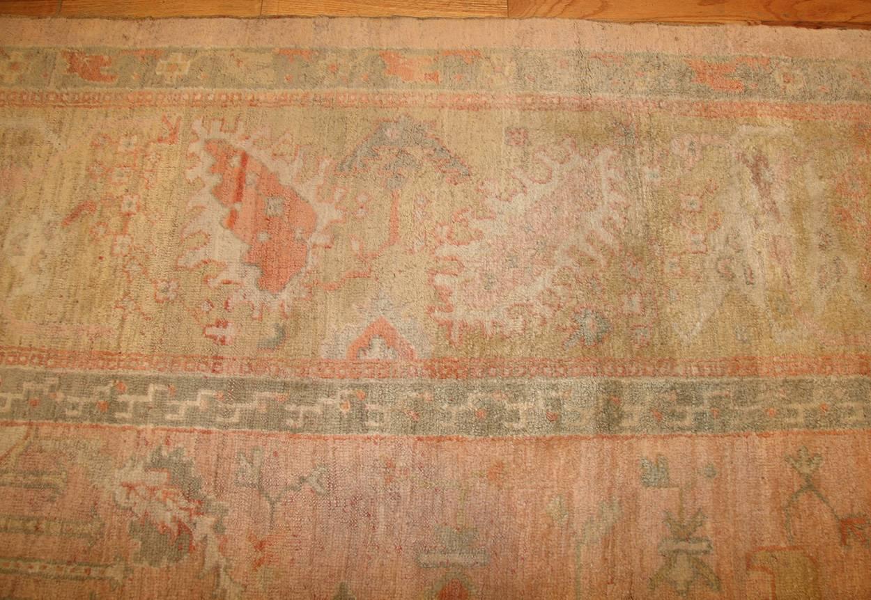 Antique Turkish Oushak Rug. Size: 13 ft 3 in x 15 ft 9 in (4.04 m x 4.8 m) In Excellent Condition In New York, NY