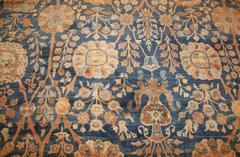 Large Blue Antique Kerman Rug